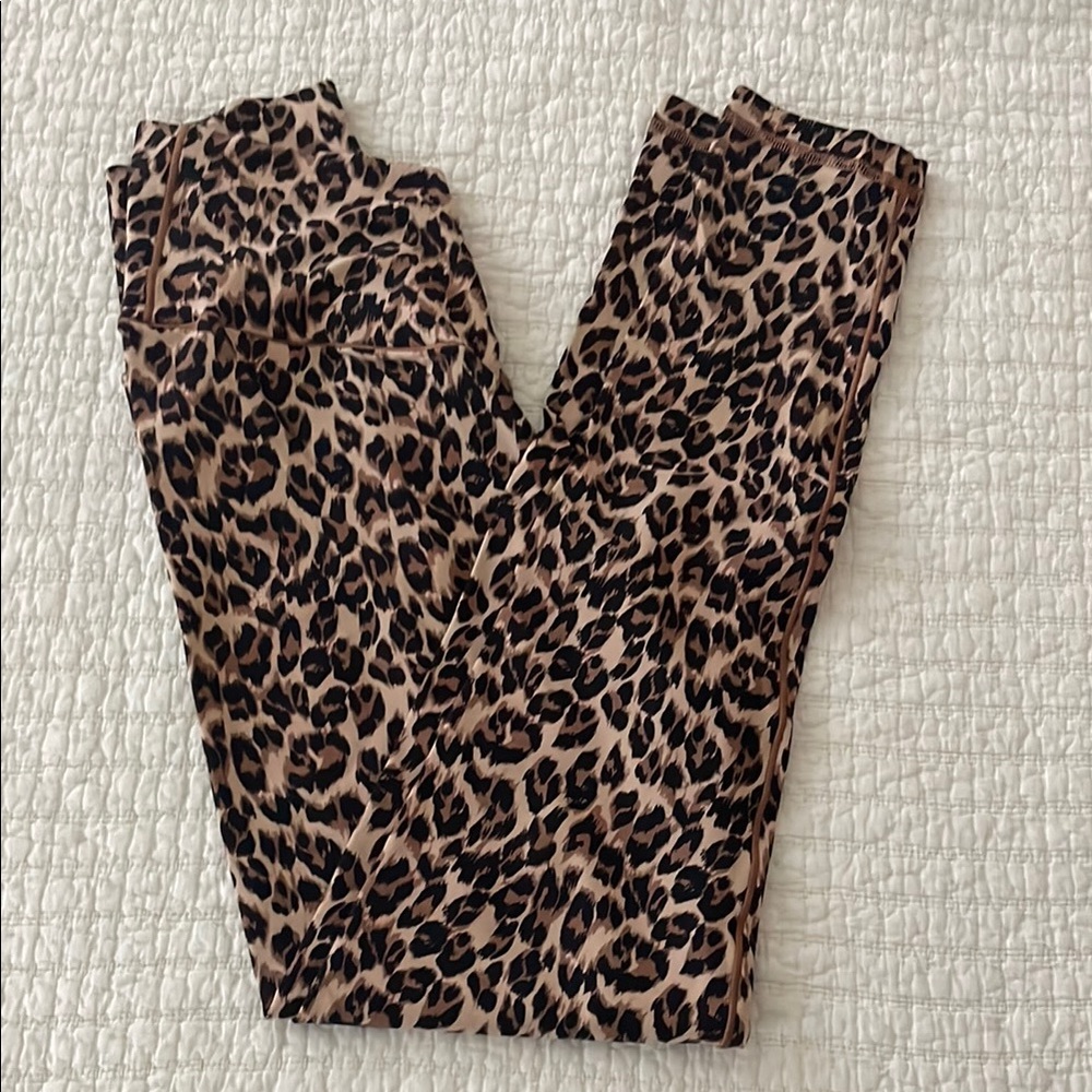 Leopard Print High-Waist Women’s Leggings - Tan/Black